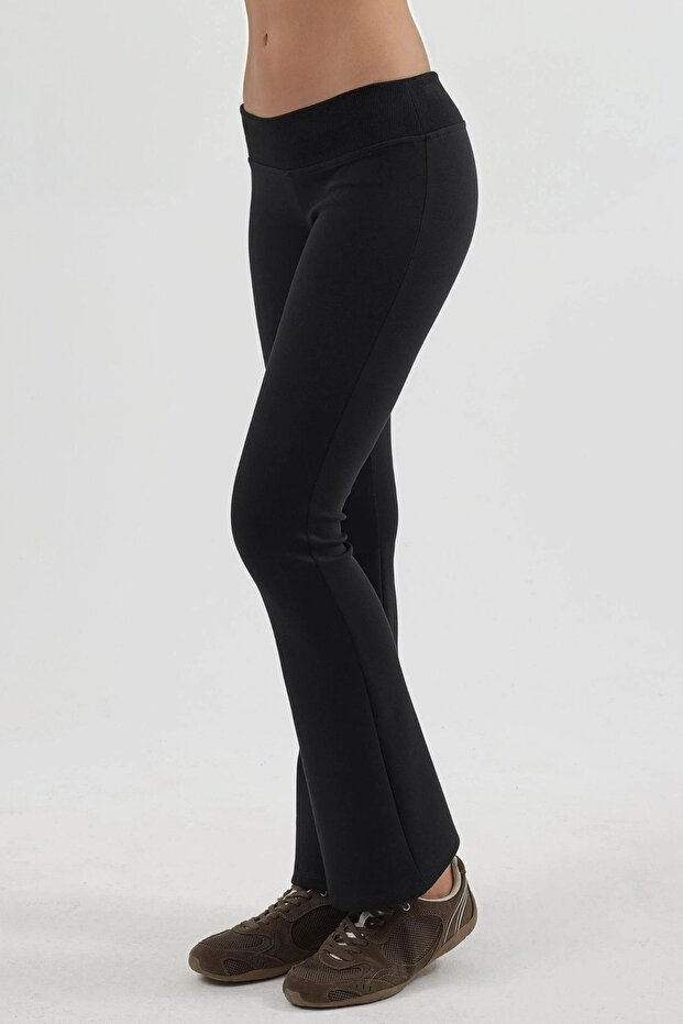 BUSEM Lastikli Bel İspanyol Paça Pantolon - 2