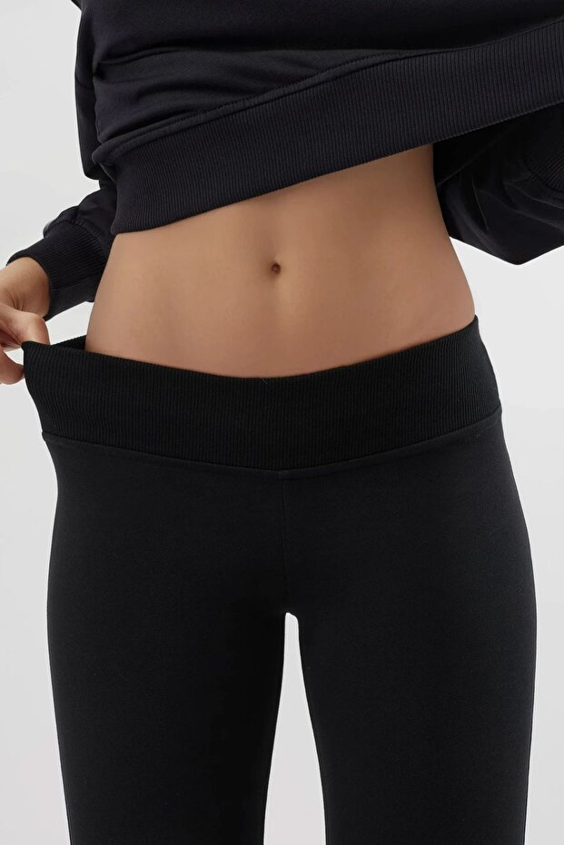 BUSEM Lastikli Bel İspanyol Paça Pantolon - 5