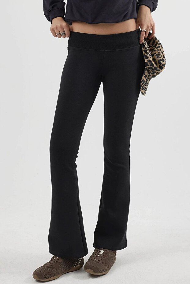 BUSEM Lastikli Bel İspanyol Paça Pantolon - 1