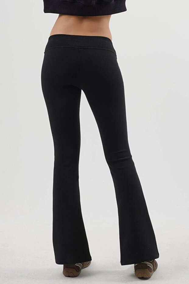 BUSEM Lastikli Bel İspanyol Paça Pantolon - 3