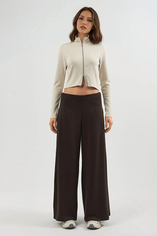 BUSEM Geniş Paça Pileli Pantolon - 7