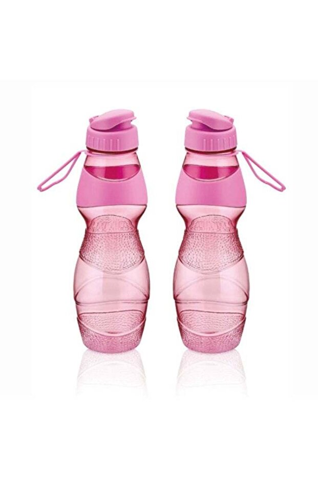 Klox Plastic Water Bottle Set 2 Pieces Pink for School or Sports