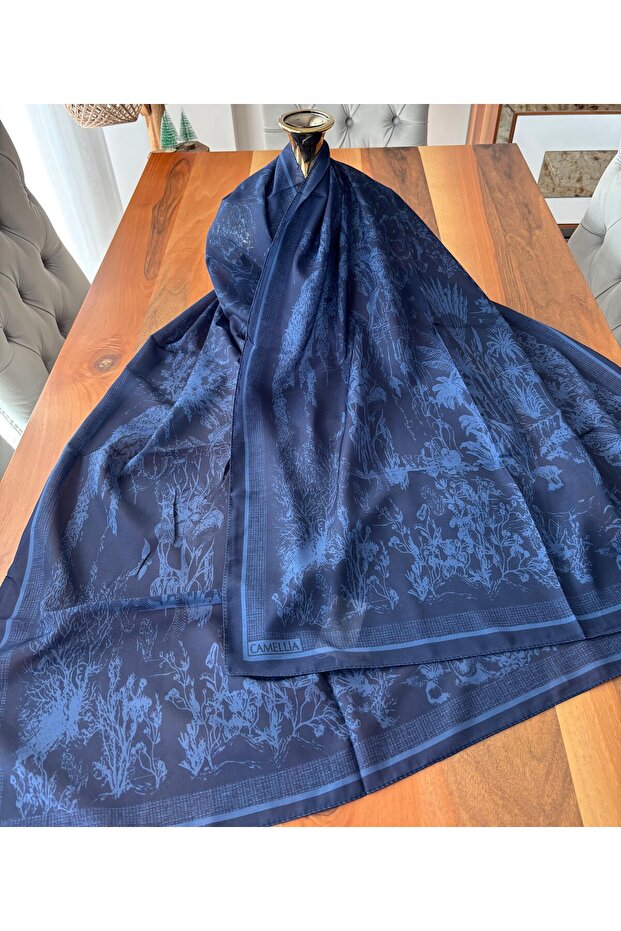 İPEKSELİ GÖLGE DESENLİ SOFT ŞAL - 1