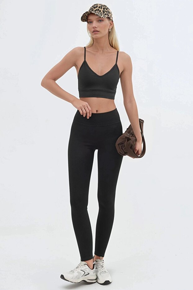 BUSEM Yüksek Bel Dar Paça Tayt - 2