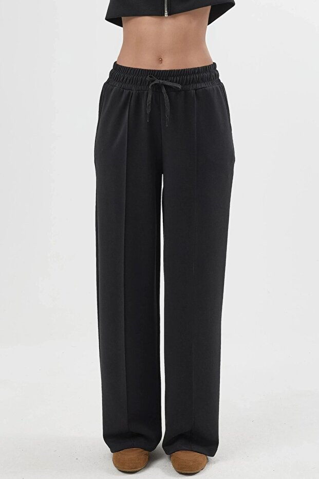 BUSEM Lastik Bel Düz Paça Pantolon - 7