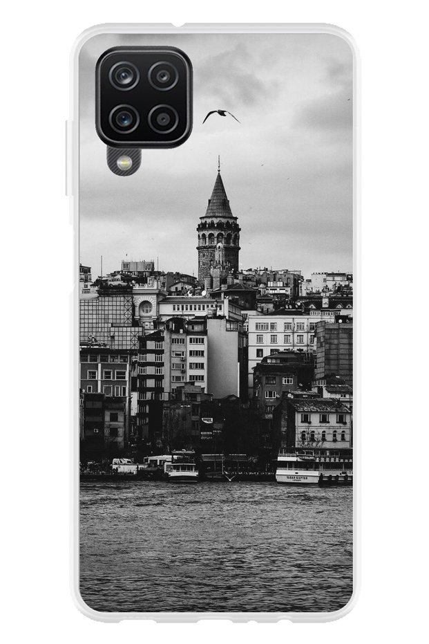 Printed Silicone Case Compatible with Samsung Galaxy A22-M22-M32 with Galata Tower and Sea View