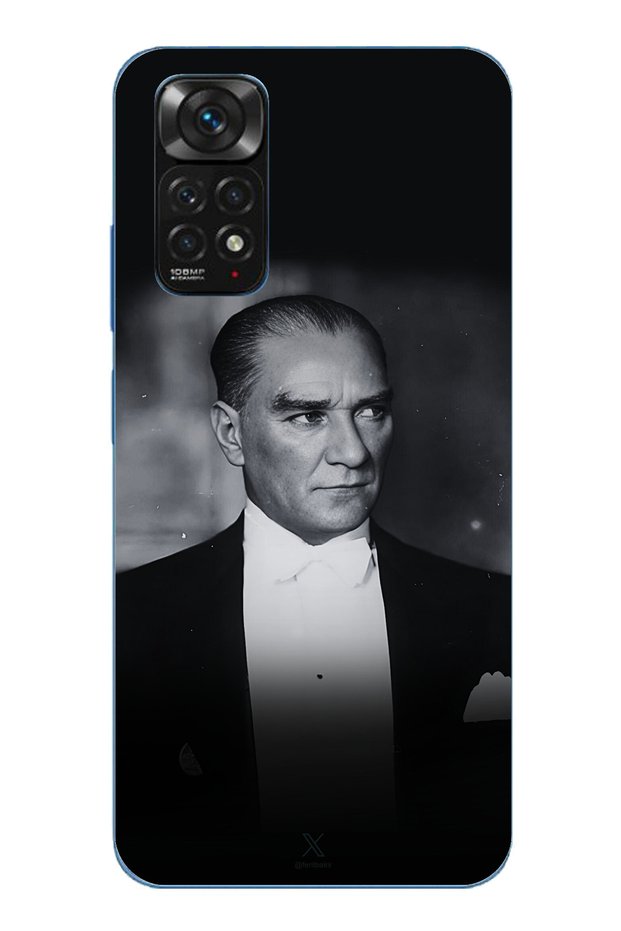 أناقة ورقيمة متوافقة مع هاتف Redmi Note 11-11S: حافظة سيليكون مطبوعة بتصميم أتاتورك سموكن