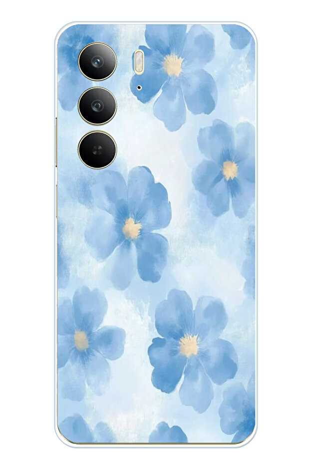 حافظة سيليكون متوافقة مع Realme C75 باللون الأزرق مطبوع - 1