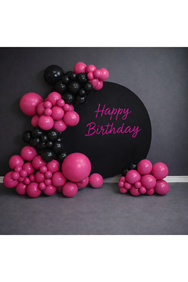 Balloon Set 80 Pieces (Fuchsia-Black)