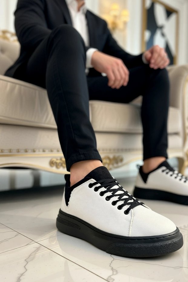 Men's Low Sole Lace-Up Fabric Sneaker Functional Durable Quality Comfortable Aesthetic Stylish