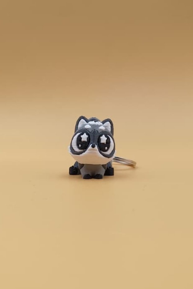 Star Eye Raccoon Keychain - Movable Keychain Bag Ornament Charm