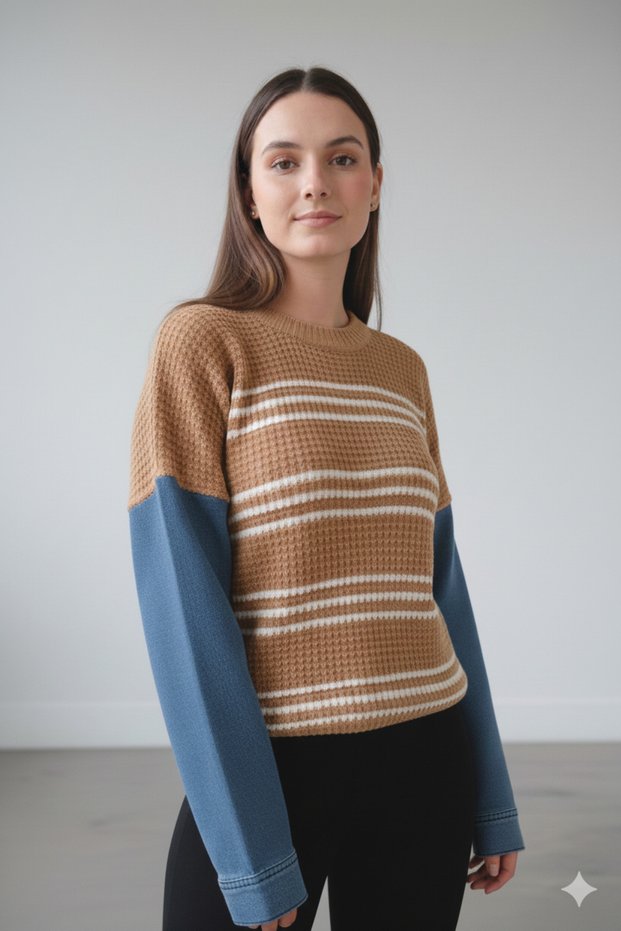 Women's Striped Thessaloniki Knit Design Sweater