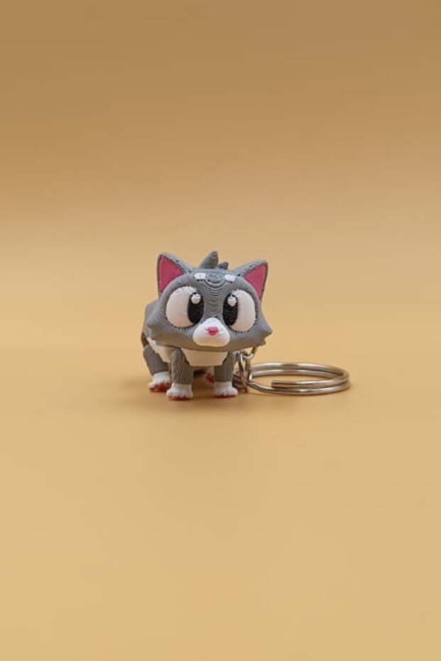 Cute Cat Keychain - Movable Keychain Bag Ornament Charm