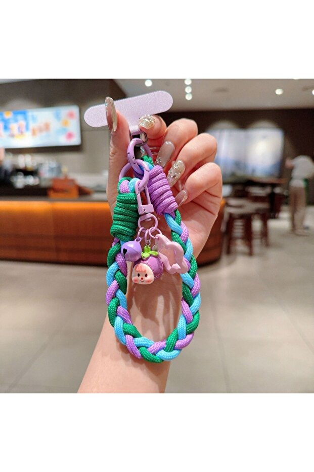 blue green Suitable for The New Creative Cartoon Mobile Phone Shell Chain Universal Full Circle Shor