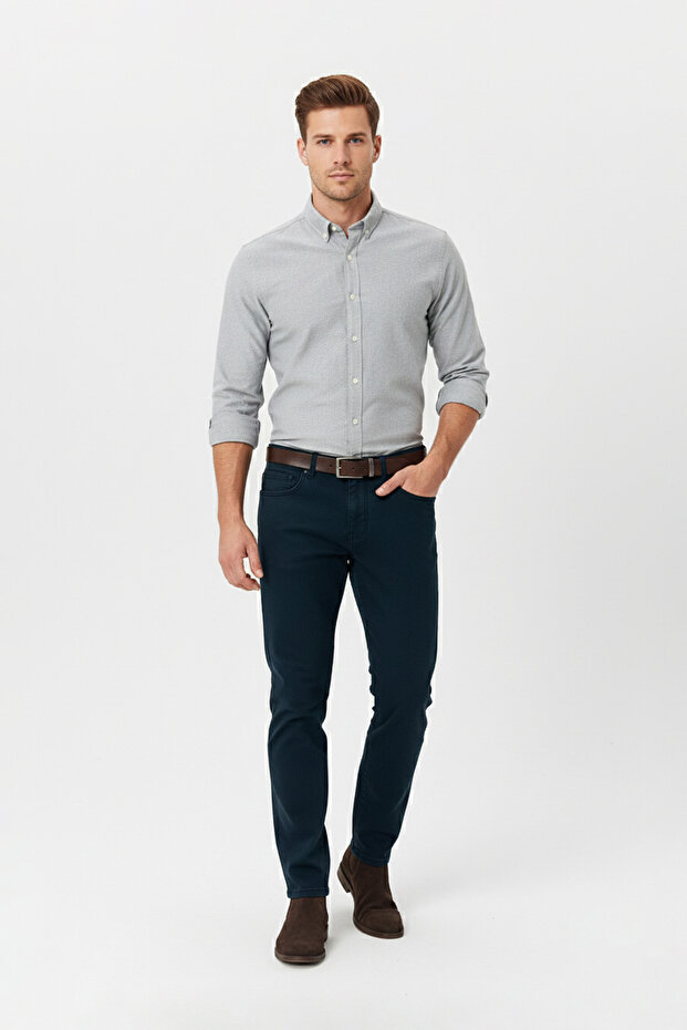 Düğmeli Regular Fit Jean - 1