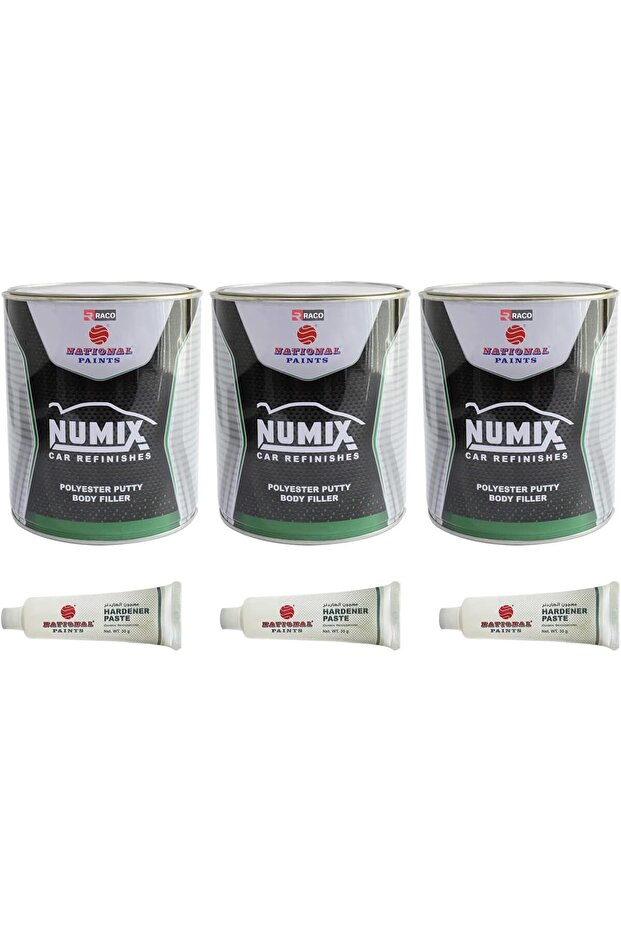 National Paints' Numix Polyester Putty Body Filler Pack of 3 (3.6 KG)