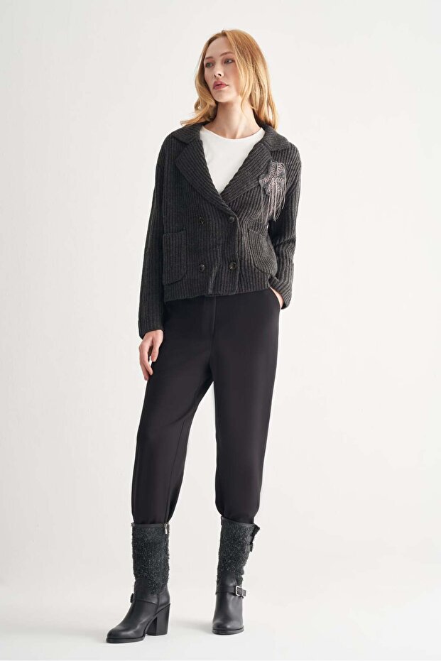 Zincir İşlemeli Mini Hırka - 3