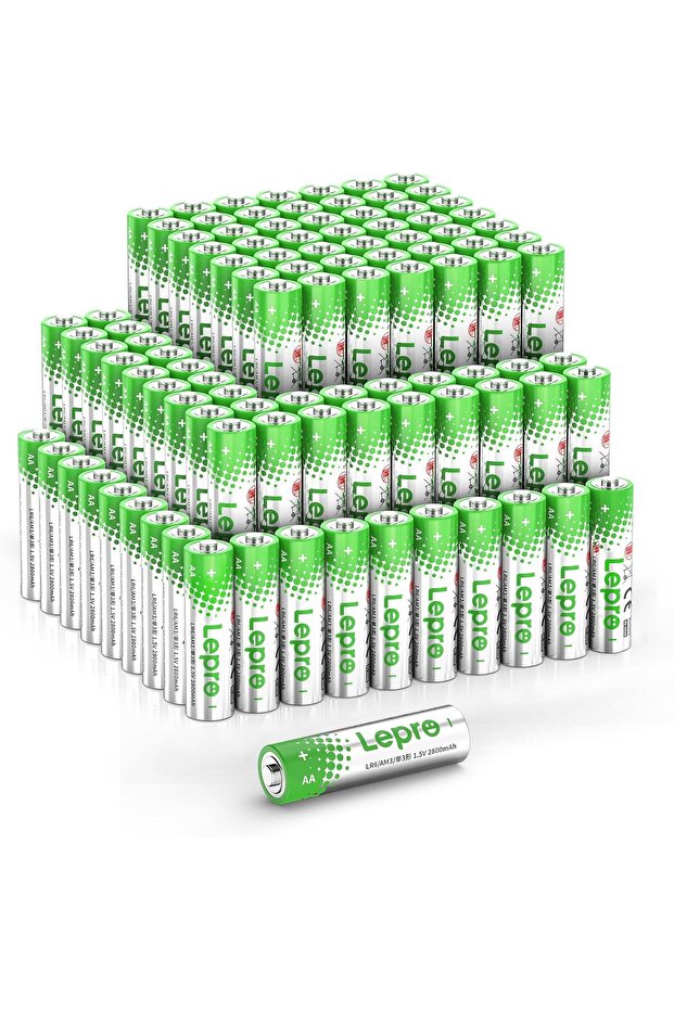 AA Batteries 100 Pack, 1.5 Volt Alkaline Double AA Battery with High Capacity, Anti-Leakage, L
