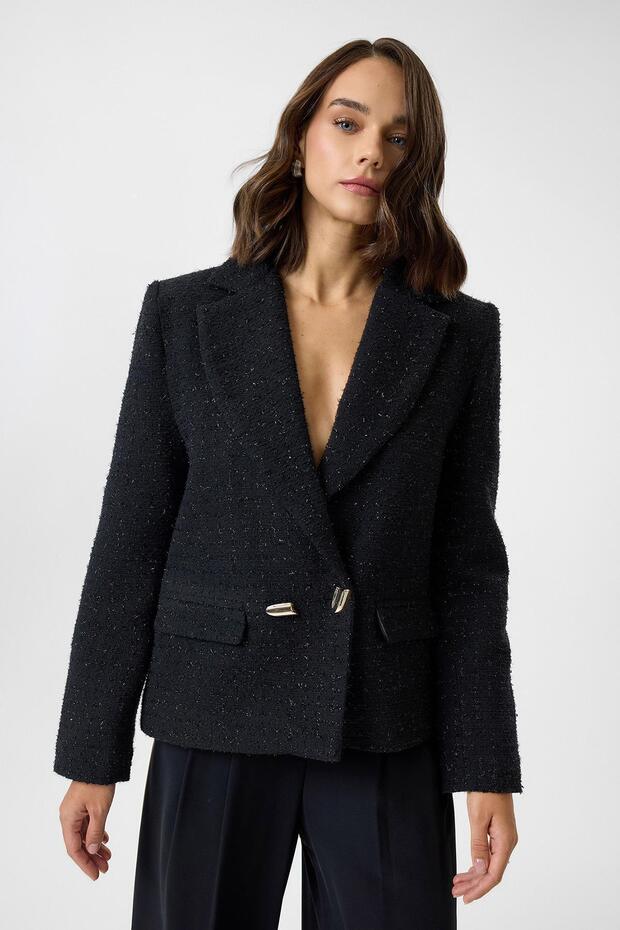 Simli Tüvit Ceket - 3