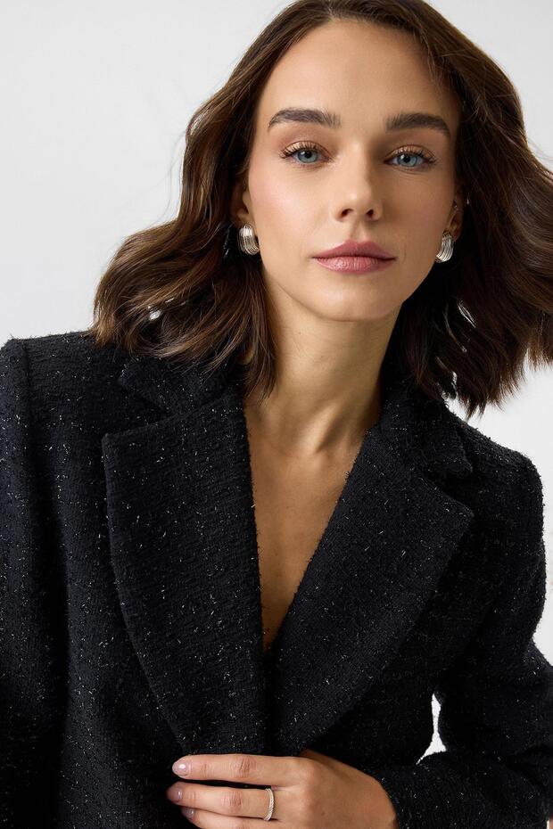 Simli Tüvit Ceket - 5