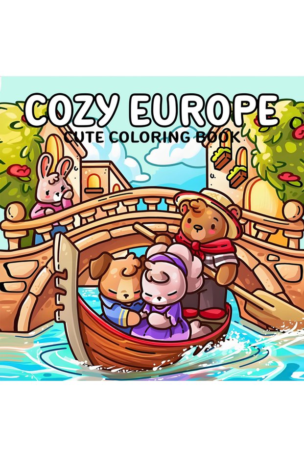 MULTI COZY EUROPE: Coloring Book for Adults Featuring Cute Cozy Daily Activities for Relaxation (Coz