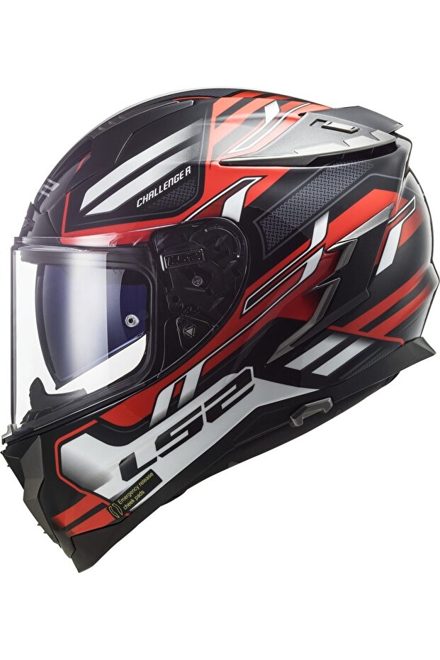 Challenger Spin Kapalı Kask Siyah-Kırmızı - 1