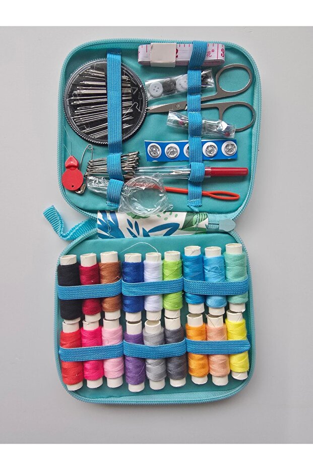 مجموعة الخياطة مع حقيبة - نمط الأوراق - 1