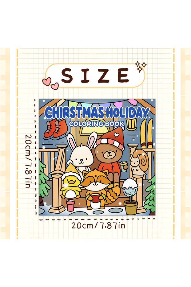 20x20cm 24pages CHIRSTMAS HOLIDAY Coloring Book for Adults Featuring Cartoon Bold-easy Patterns for