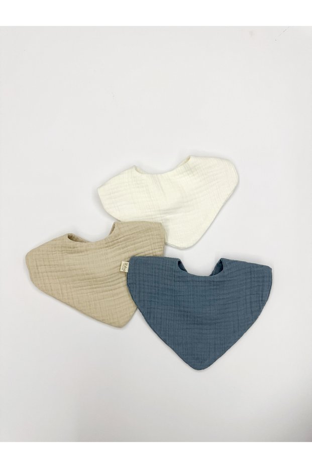 3-Pack 100% Cotton 8-Layer Muslin | With Snap Fasteners | Baby Food & Drool Bib | Scarf | Yaka