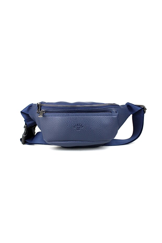 Men's Navy Blue Multi-Pocket Shoulder and Waist Bag