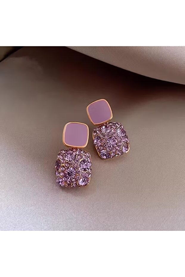 Purpple Mind-Square Earrings