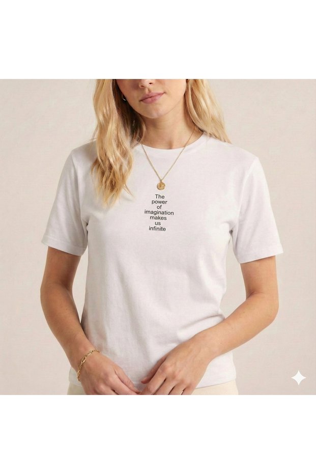 Women's the Power of Printed Crew Neck T-Shirt