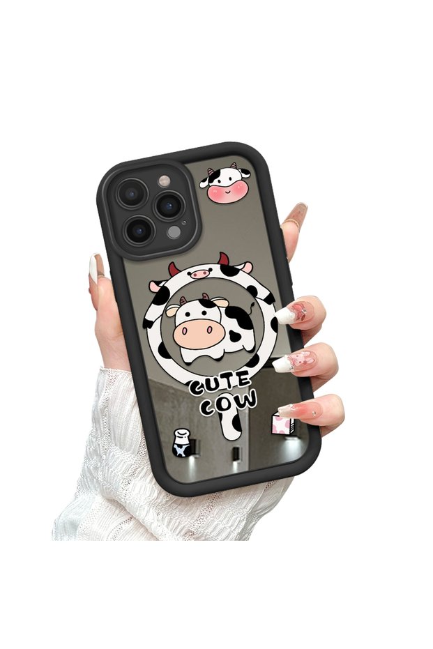 iPhone 14 Pro Max Compatible Phone Case Milk Inegi Mirrored Anti-Drop Silicone Case