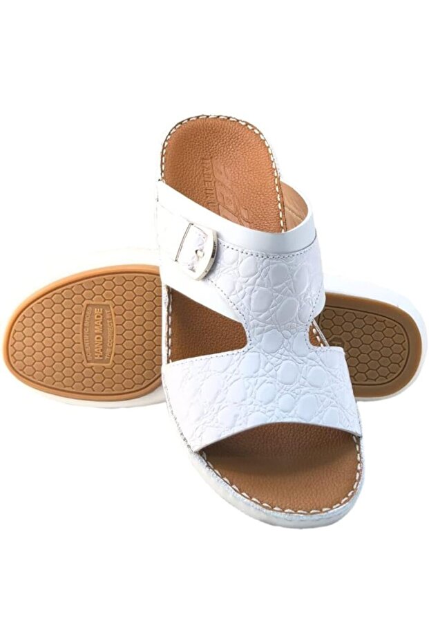A E T Handmade Arabic Sandals For Men | Outdoor Mens Slippers | Genuine Cow Leather with Buckle