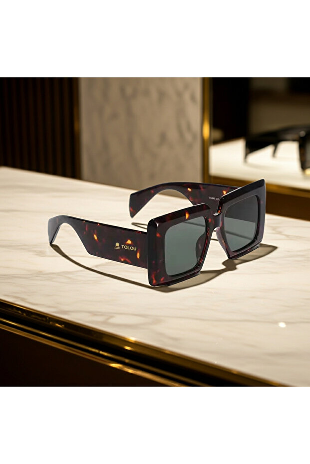 Tortoiseshell Square Sunglasses - 1