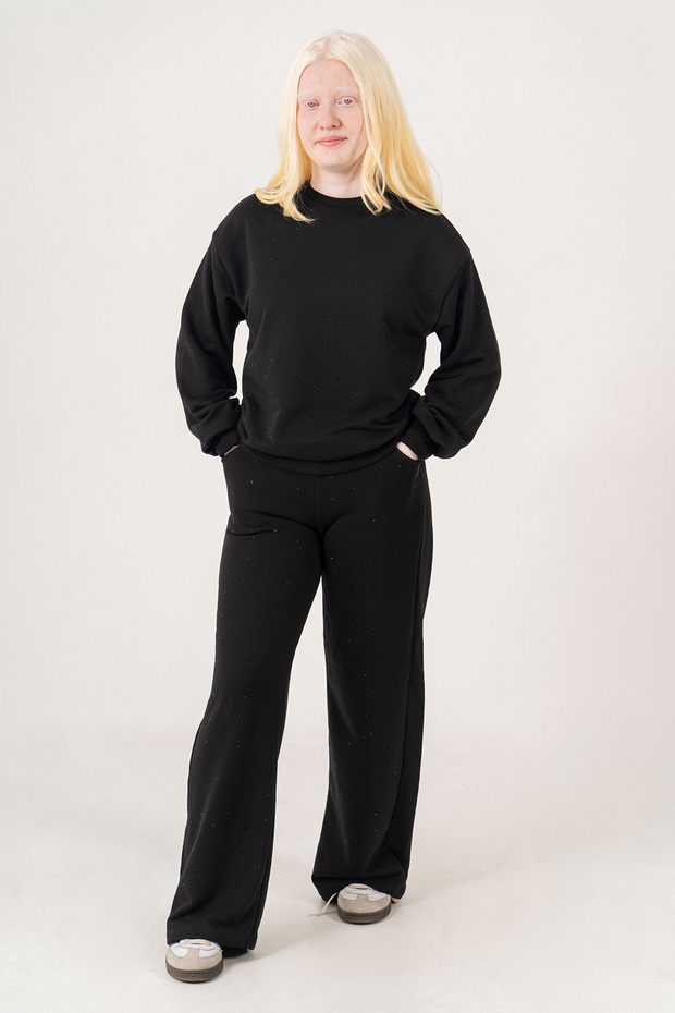Stoned Crew Neck Girls' Tracksuit Set - 26K 6504