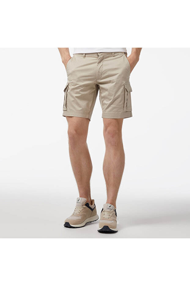 Erkek Bej Regular Fit Şort - 3