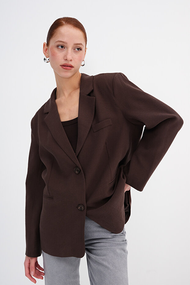 Düğmeli Blazer Ceket C7688 - 1