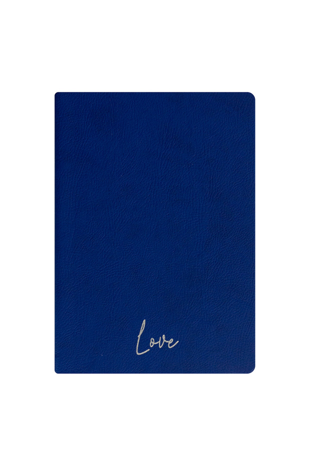 Love Notebook - Textured Thermo Hard Cover - Unlined 192 Pages – 15X21.3Cm - Dark Blue