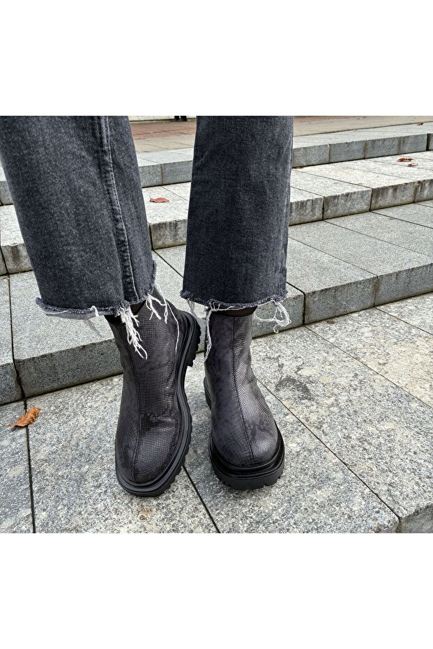 Botine Croco Gry - 2