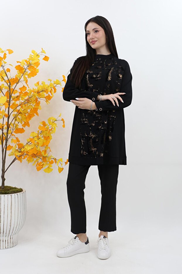 Basic Örme Tunik - Leopar - 3