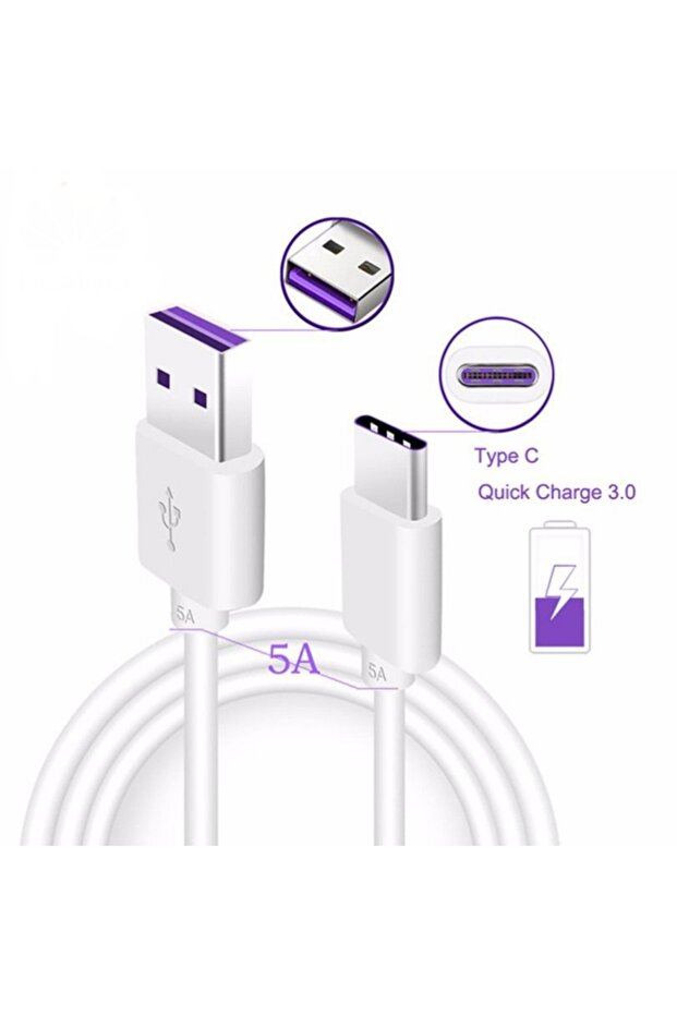 5 Amper USB teyp-c Şarj Kablosu - 1