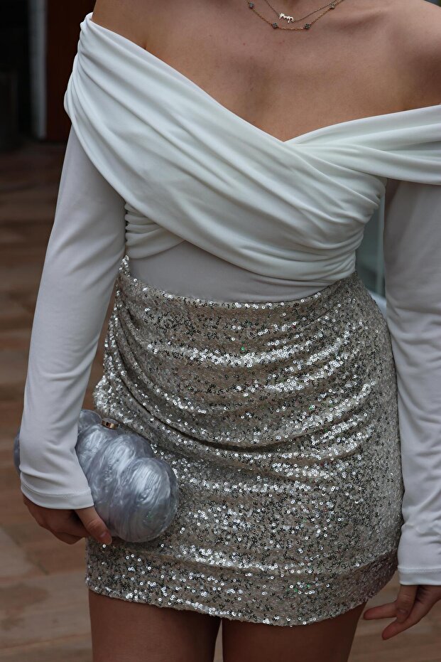 Ay Işığı Payet Mini Etek - 4