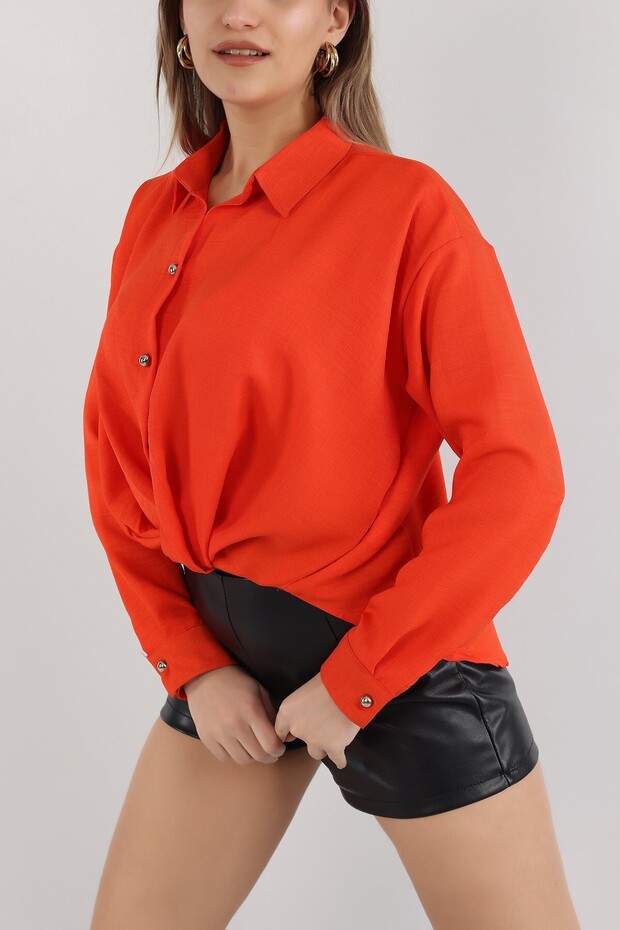 Блуза с връзки отпред - 4