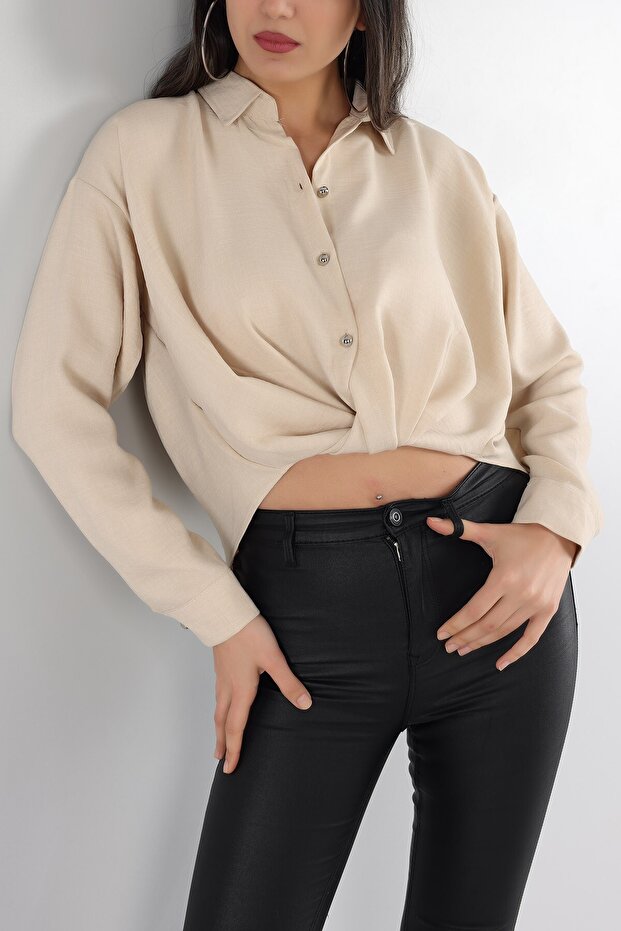 Блуза с връзки отпред - 3