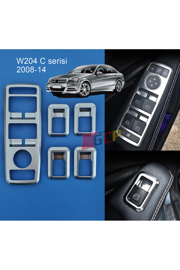 W204 C Series Glass Lift Button Frame Nickel Plating - W204 Accessory Modified C180