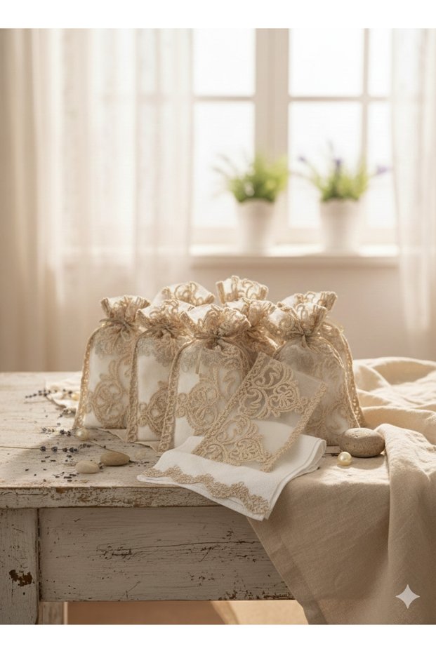 12-Piece Lace Pocketed Towel Set Promise Engagement Wedding Car Towel Gift Towel Hand Towel Kitchen Towel 30X50 cm