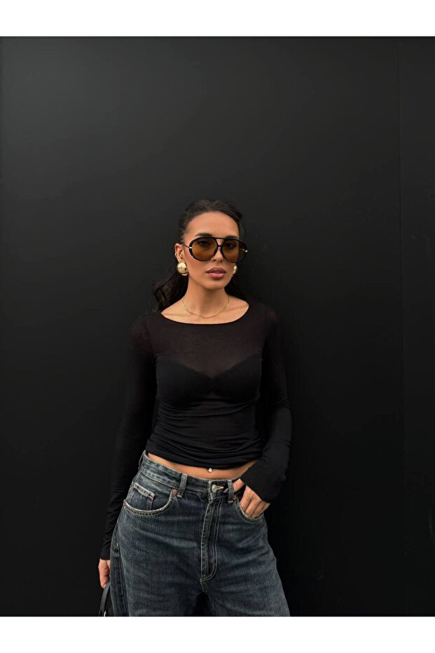 Kadın Transparan Bluz - 3