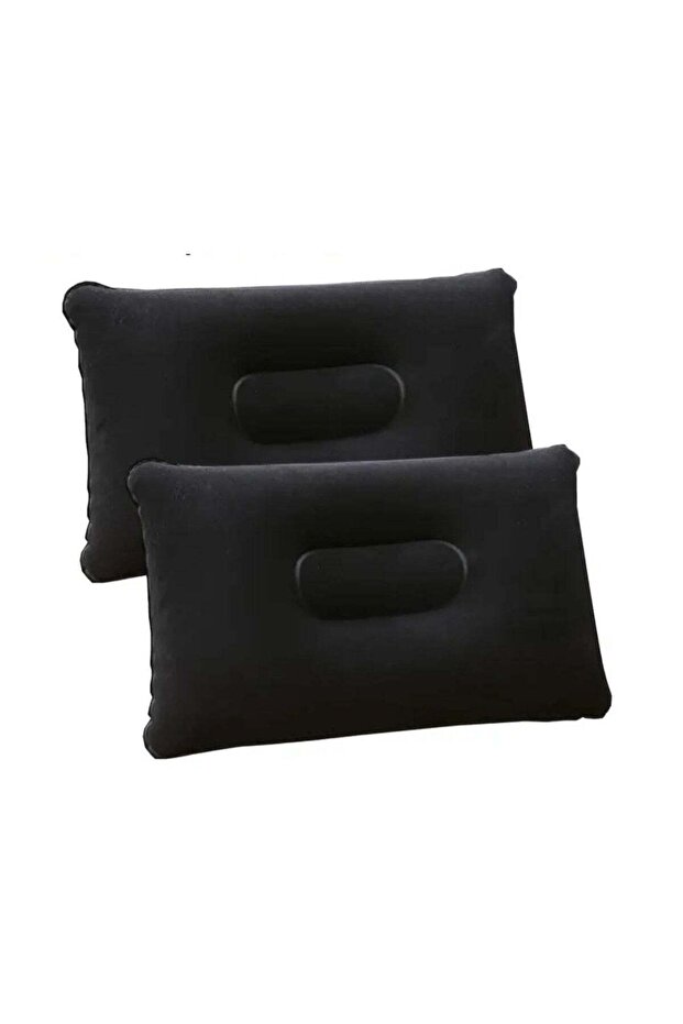 وسادتان قابلتان للنفخ للرقبة باللون الأسود - 1