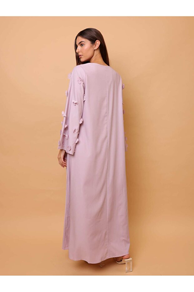 جلابية أنيقة مزينة بزهور ثلاثية الأبعاد - 3